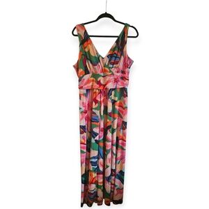 Pappagallo Floral Empire Waist Sleeveless Maxi Dress Women L